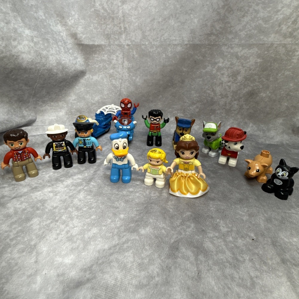 LEGO Duplo Figures Lot of 15 Disney Marvel DC Motorbikes Paw patrol Animals